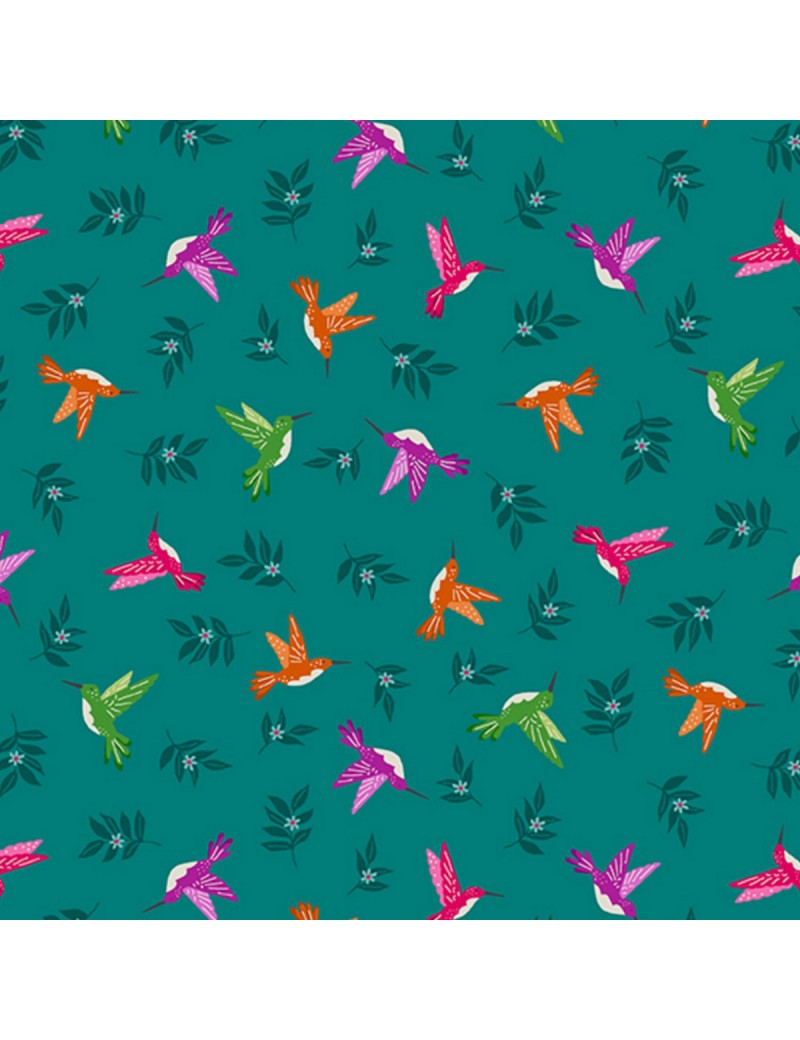 Fat quarter Jewel Tones Hummingbird