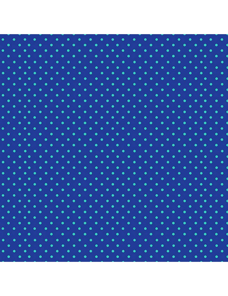 Tissu coton Spot On Bleu et Turquoise à Pois