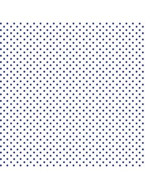 Tissu coton Spot On Bleu marine et Blanc à Pois