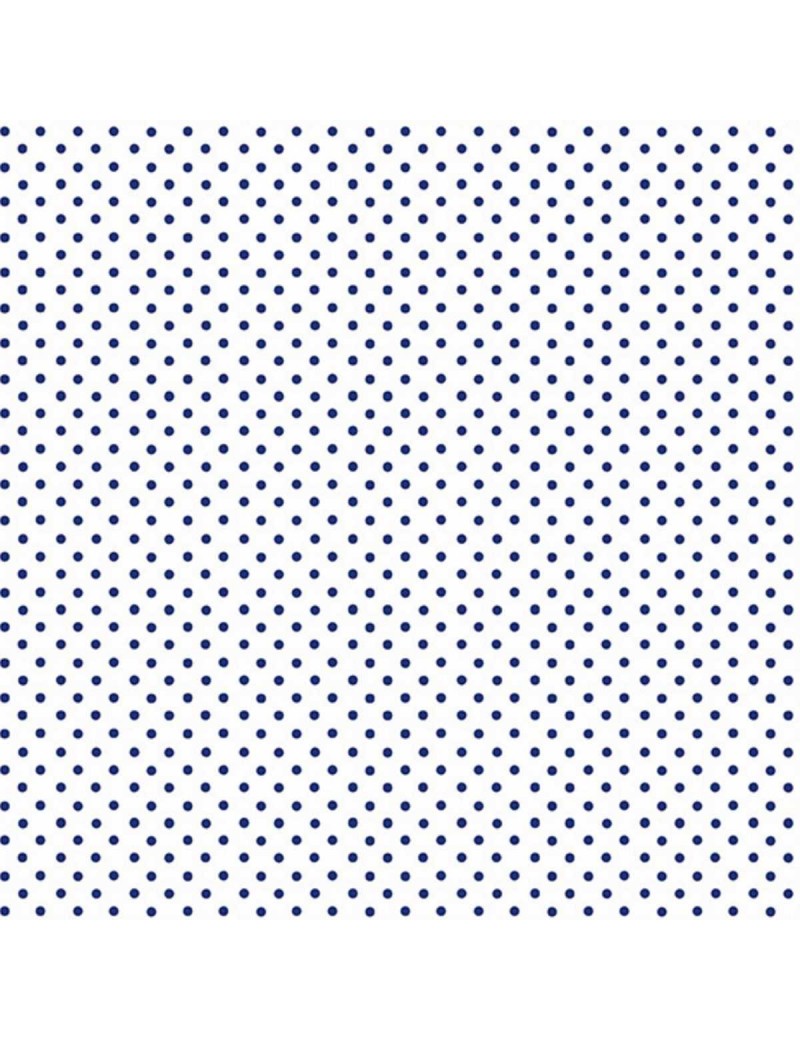 Tissu coton Spot On Bleu marine et Blanc à Pois