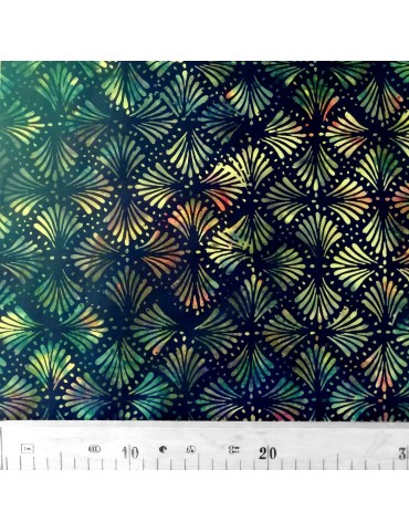 Tissu Batik imprimé à motifs d'éventails