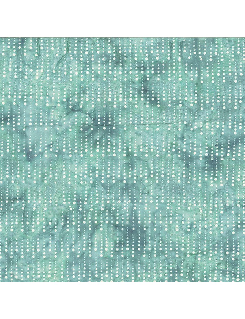 Tissu Batik marbré Bleu imprimé de points Blancs