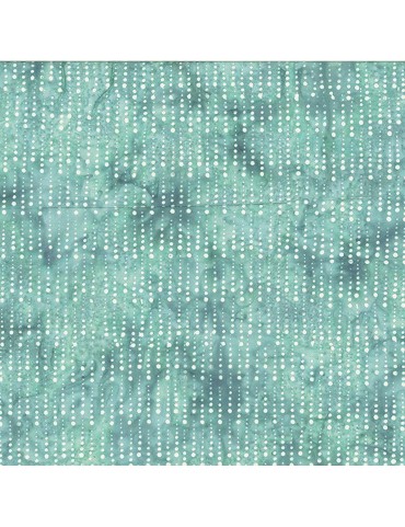 Tissu Batik marbré Bleu imprimé de points Blancs