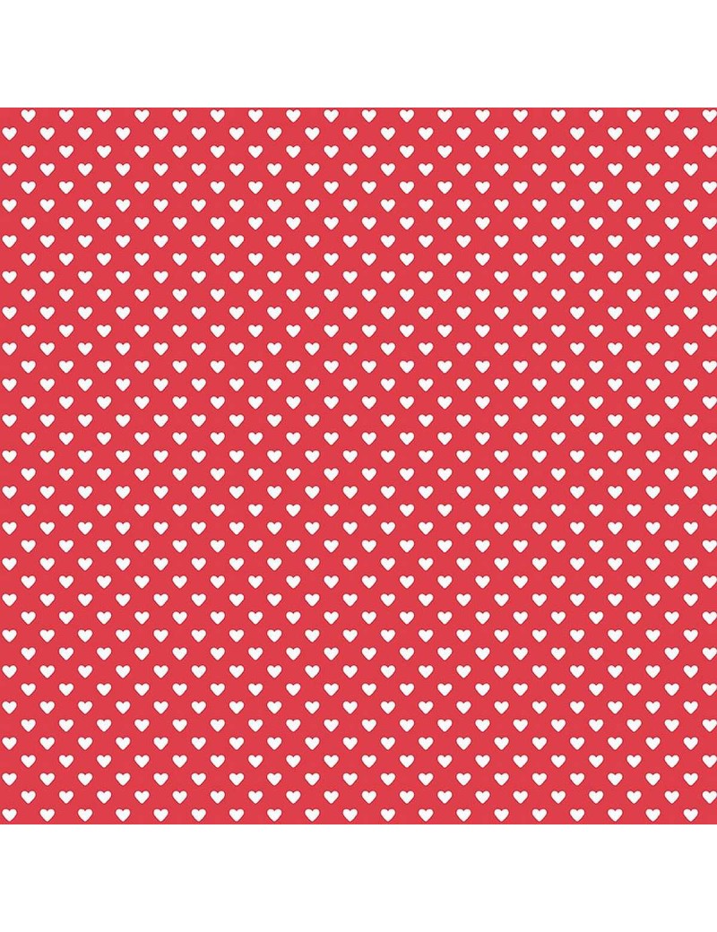 Fat quarter Hearts à motifs de cœurs Rouge et Blanc