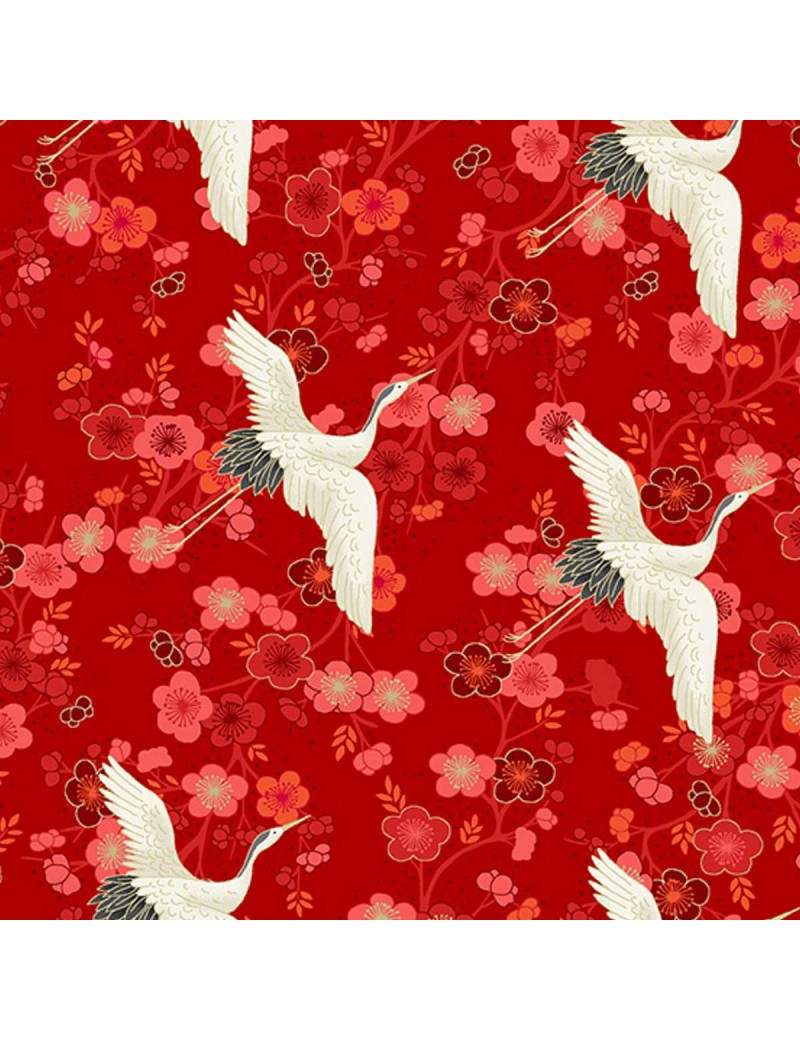 Tissu coton Hikari Cranes