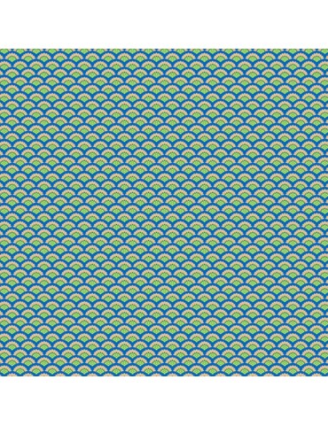 Tissu imprimé écailles bleu TP-2564-T Scallop Teal