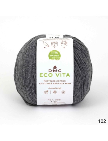 Fil DMC Eco Vita en coton recyclé pour le tricot et le crochet