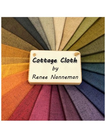 Tissu coton Cottage Cloth Sapphire de Renee Nanneman
