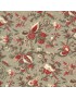 Tissu coton Jardin de fleurs à motifs champêtre Taupe