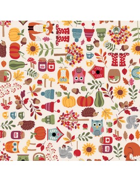 Tissu coton Autumn days Icons