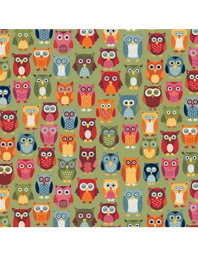 Tissu coton Autumn days Owls