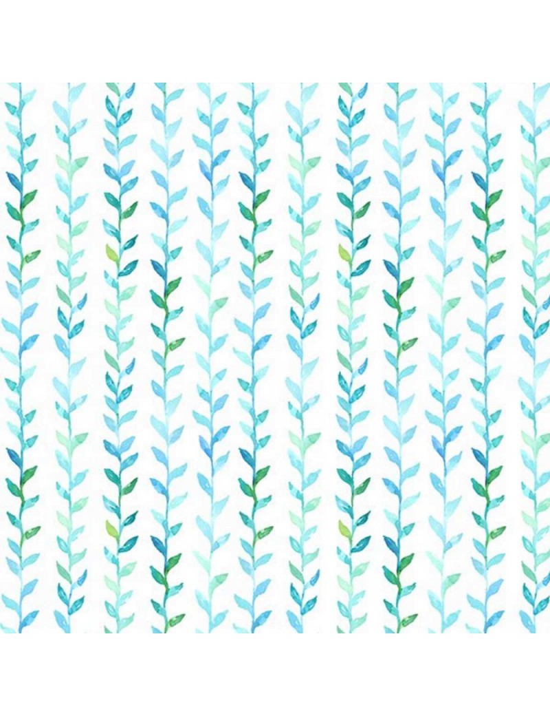 Summer Breeze Aqua Vines par Jason Yenter pour In the Beginning Fabrics