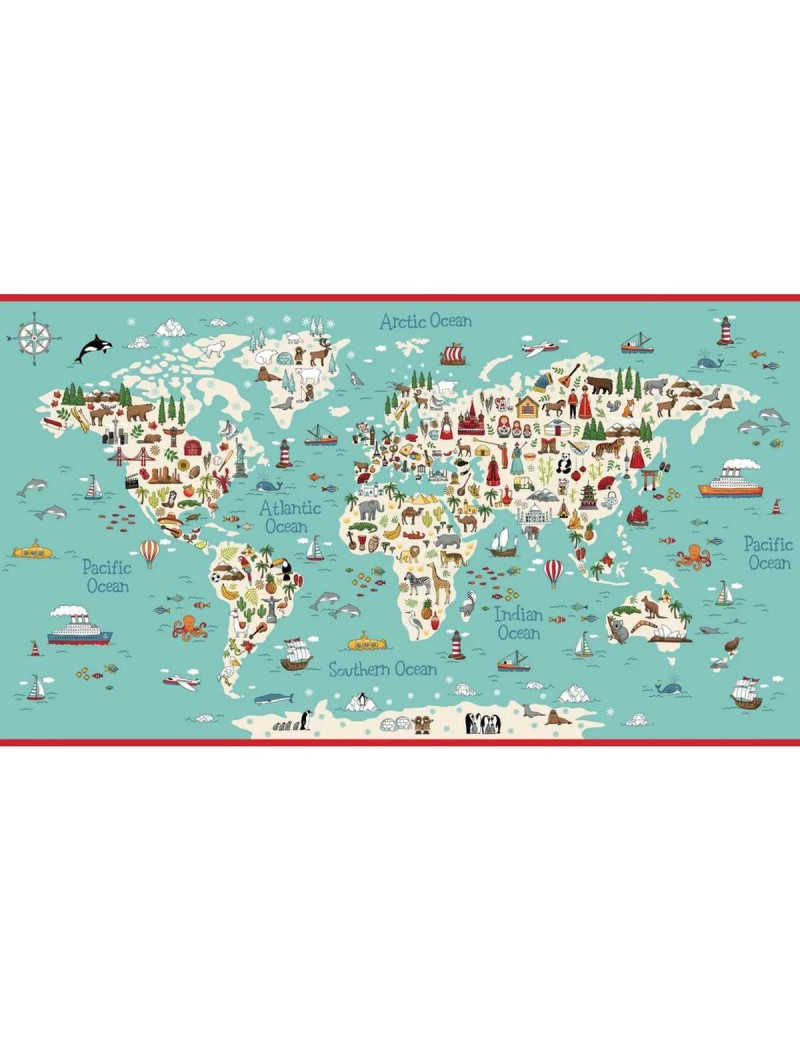 Panneau World Map Around the World