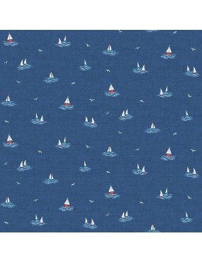 Tissu coton Nautical  Boats à motifs de bateaux