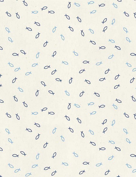 Tissu poissons "Belle pêche" – Coton imprimé au mètre – Miniatures