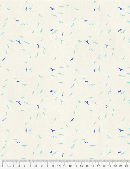 Tissu oiseaux "Migration" – Coton imprimé au mètre – Miniatures