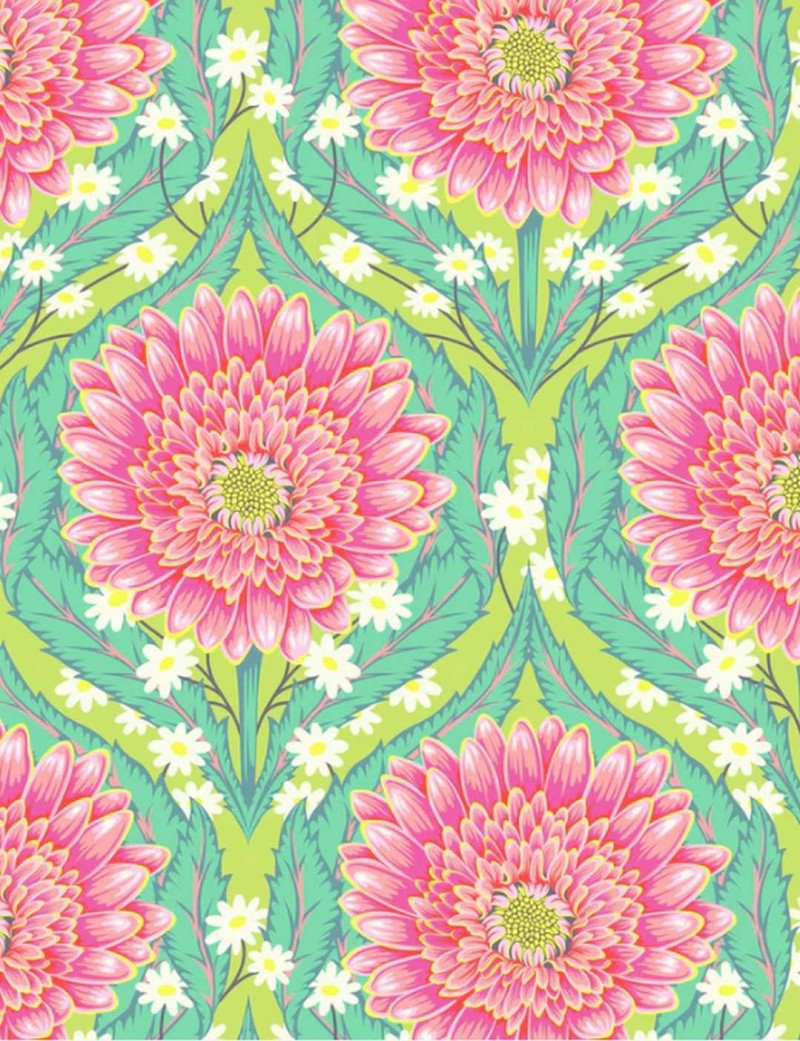 Tissu Moonbeam – Grandes fleurs – Tula Pink – Collection Untamed