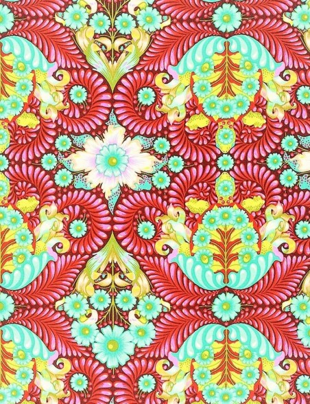 Tissu Tortues Orange Crush – Tula Pink – Slow & Steady