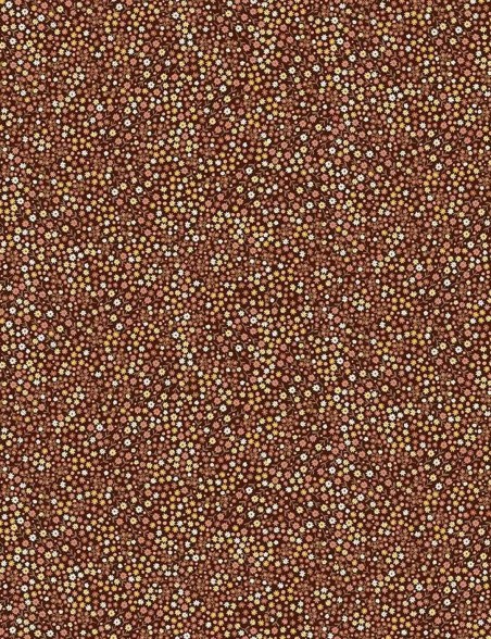 Mini Bloom Fabric – Makower UK – Small Flowers on Teal or Brown