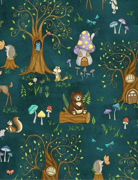 tissu animaux des bois 54520-3