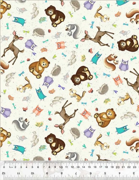 Woodland Friends patchwork fabric – Collection Enchanted Woods