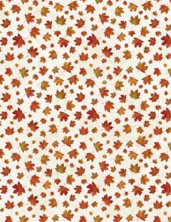 Maple leaf cotton fabric on cream background – Oh Canada 13  Northcott