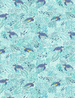 143-W Tissu coton Tortues marines