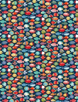 Fat quarter Deep Blue Sea poissons tropicaux – Makower