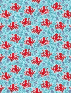 Fat quarter Deep Blue Sea pieuvres – Makower UK