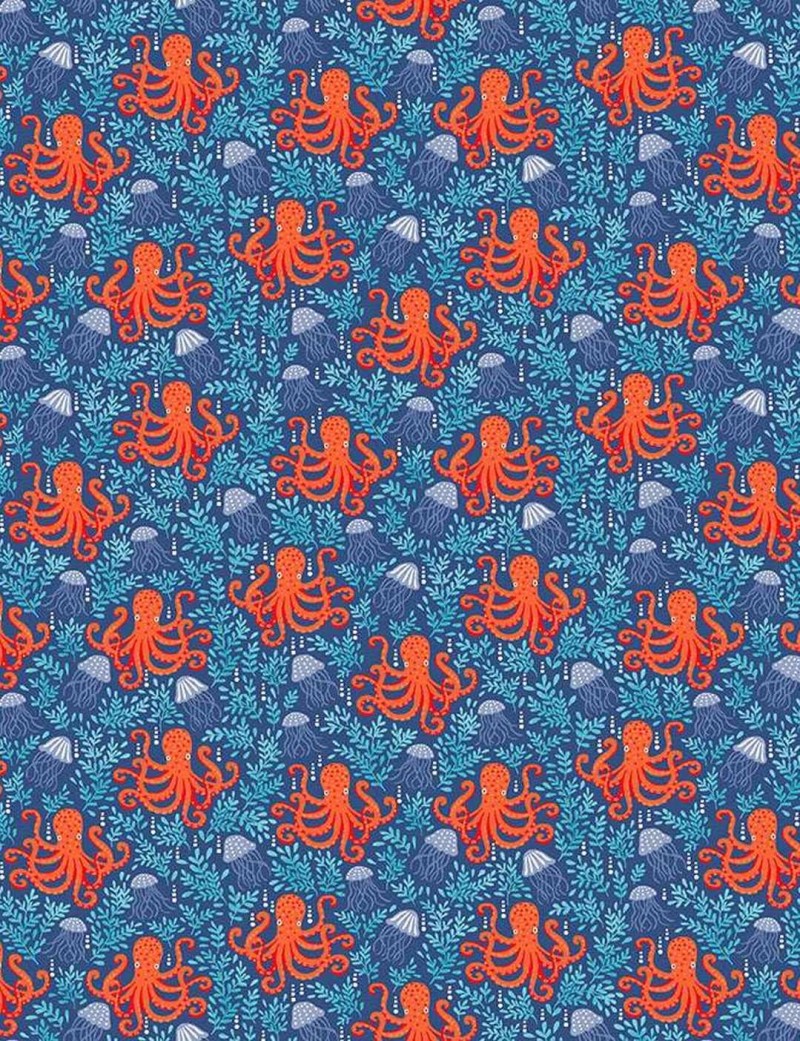 Fat quarter Deep Blue Sea pieuvres – Makower UK