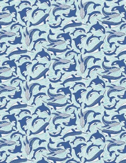 Fat quarter Deep Blue Sea cétacés – Makower UK