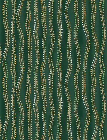 Golden Dotted Waves Cotton Patchwork Fabric – Makower UK