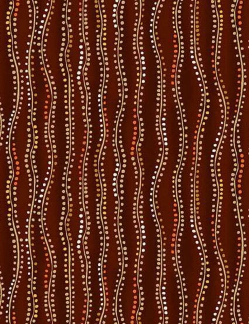 Golden Dotted Waves Cotton Patchwork Fabric – Makower UK