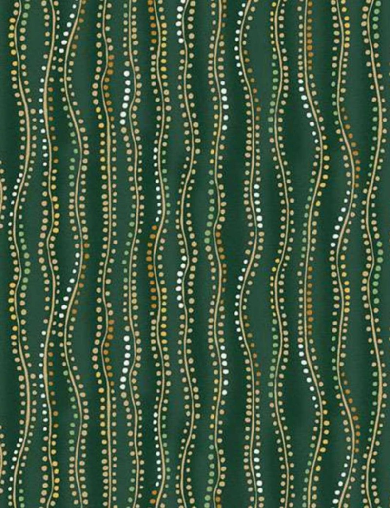 Golden Dotted Waves Cotton Patchwork Fat Quarter Makower UK 161-G