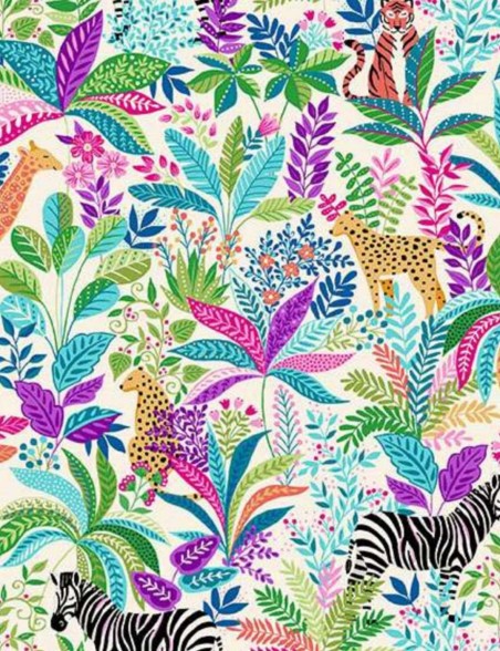 Cotton Patchwork Fabric Wildlife Tropica – Makower UK