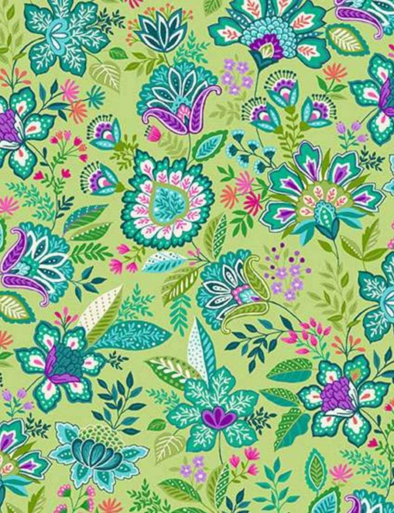 Tropica Botanical Cotton Patchwork Fabric