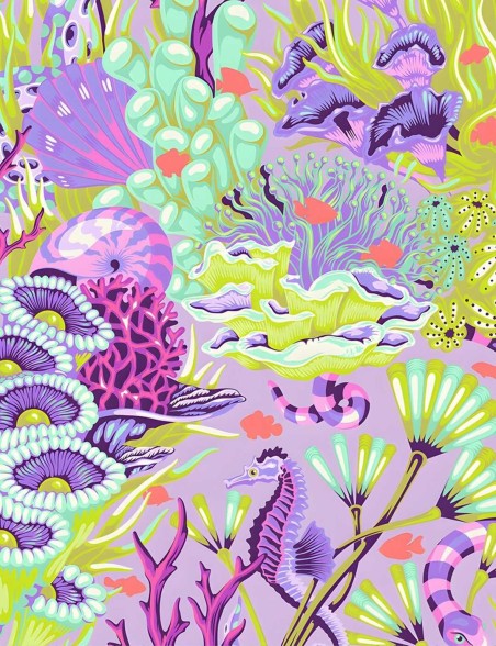 Fat quarter Reef What You See Ultraviolet – Floral Reef Tula Pink