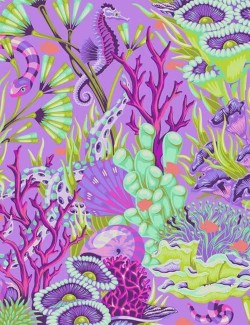 Fat quarter Reef What You See Ultraviolet – Floral Reef Tula Pink