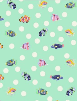 Fish Food Seafoam PWTP268 Patchwork Fabric – Floral Reef Tula Pink