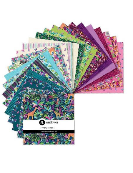 Fat quarter tissu coton patchwork Tropica Feuillage – Makower UK