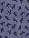 Tissu coton Chats Charmed Makower UK – chats stylisés métallisés
