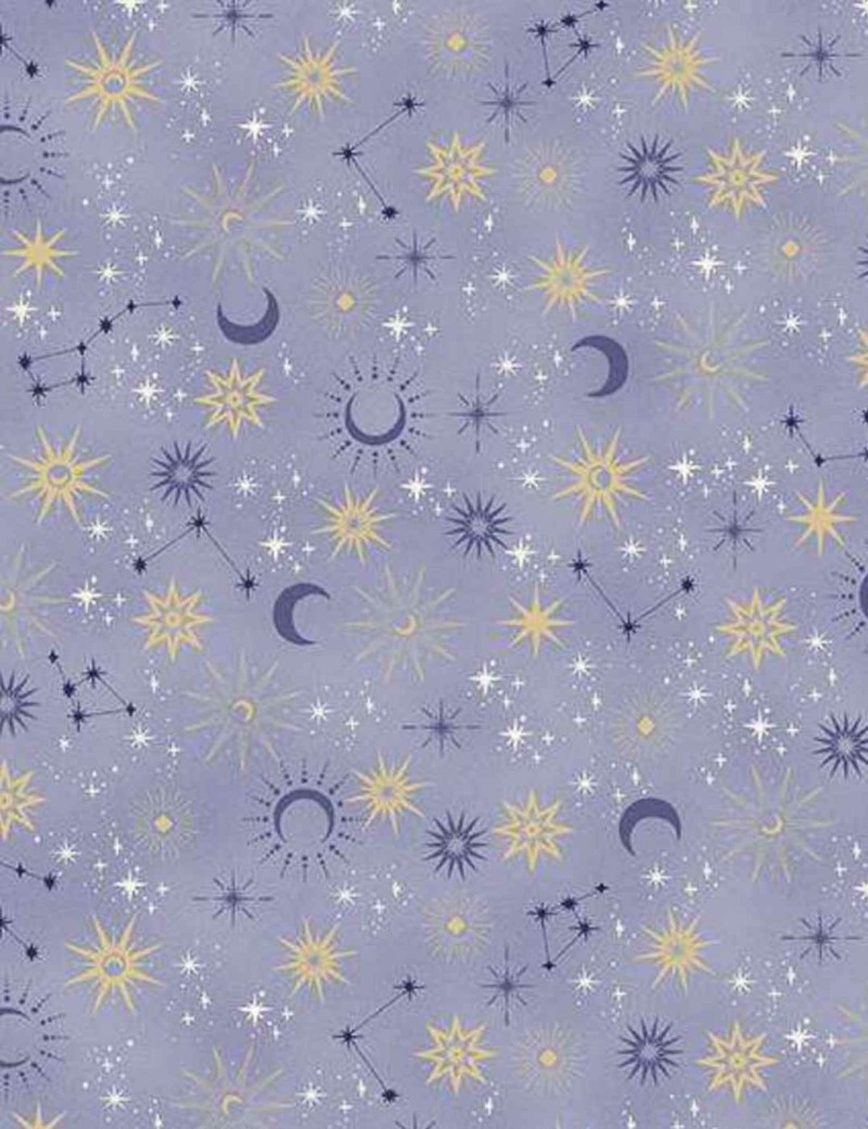 Tissu coton Astres et Constellations Charmed Makower UK