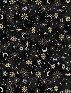 Tissu coton Astres et Constellations Charmed Makower UK
