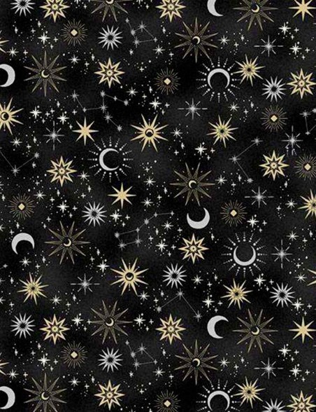 Tissu coton Astres et Constellations Charmed Makower UK