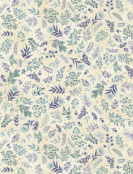 Fat Quarter tissu coton Feuillage délicat Charmed – Makower UK