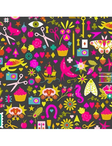 Tissu coton Sunprints 2019 Fleurs, Animaux et Couture