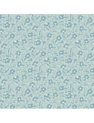 Tissu coton Perfect Union Bleu à motifs de Fleurs