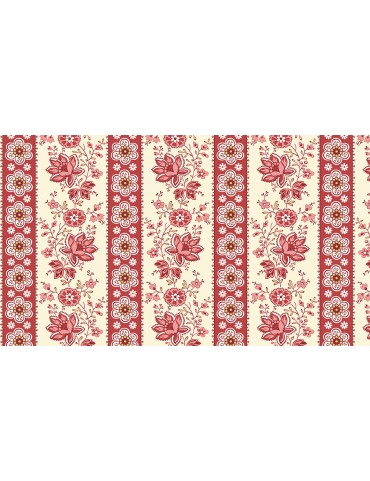 Tissu coton Sweet Sixteen à motifs de fleurs en bandes