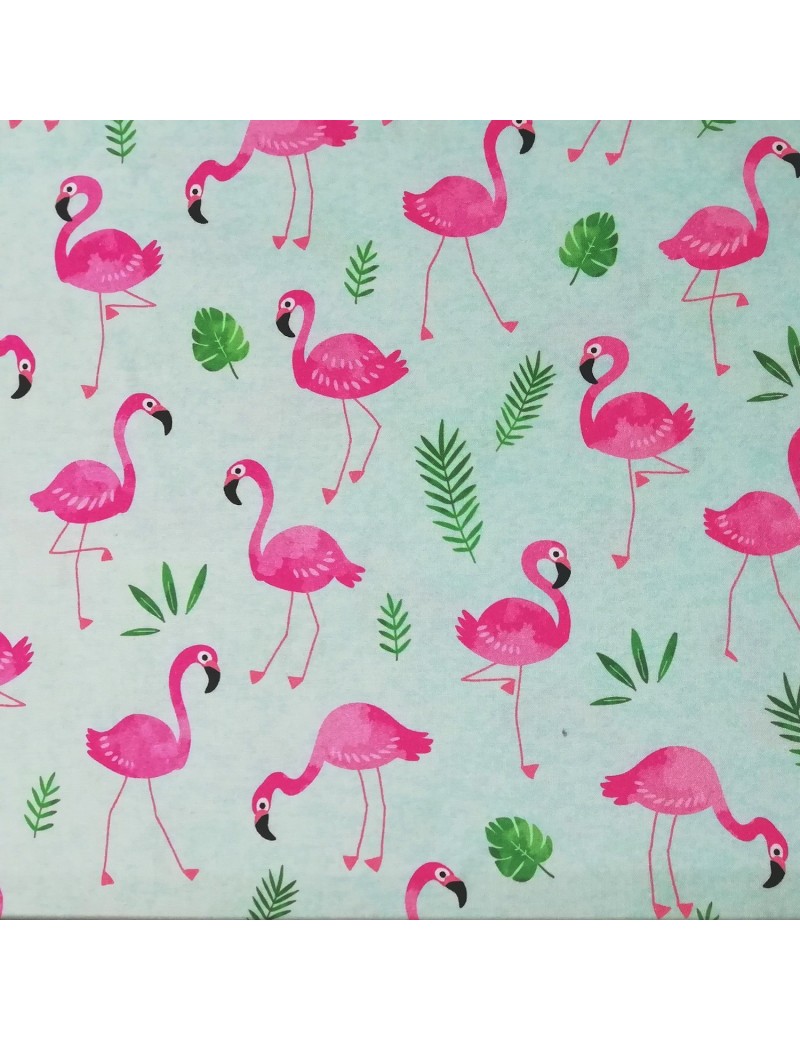 plateau en bambou tropical flamand rose