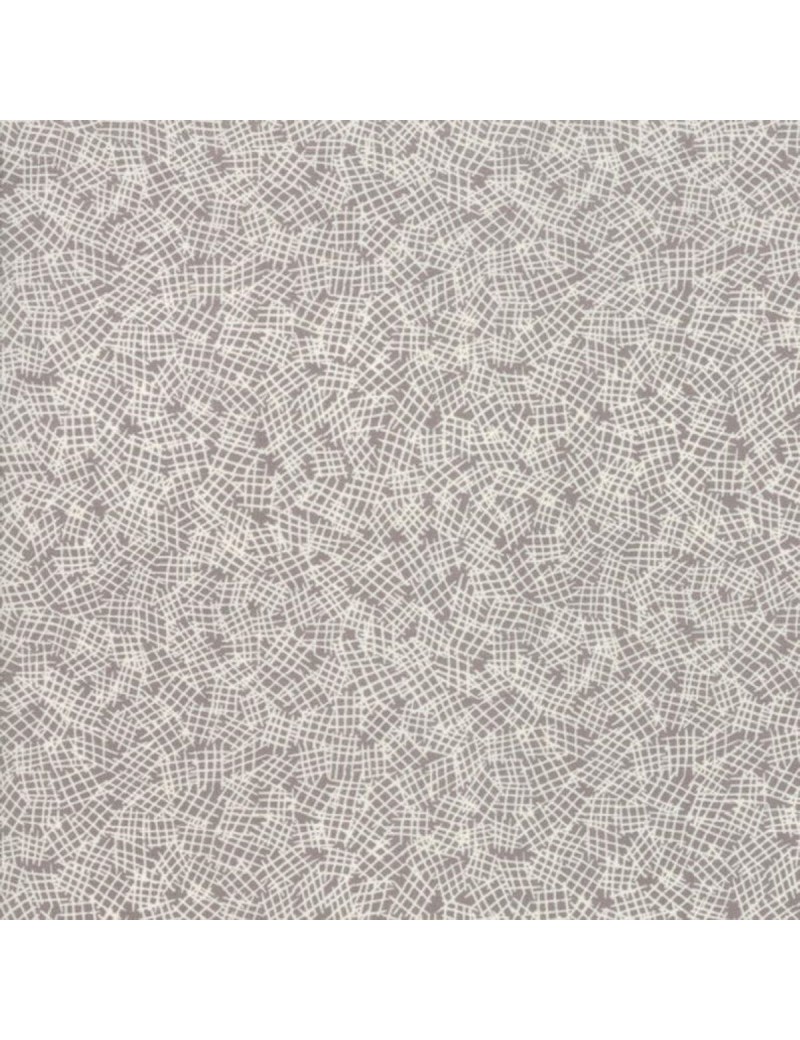 Tissu Bramble coton à motifs Géométriques sur fond gris